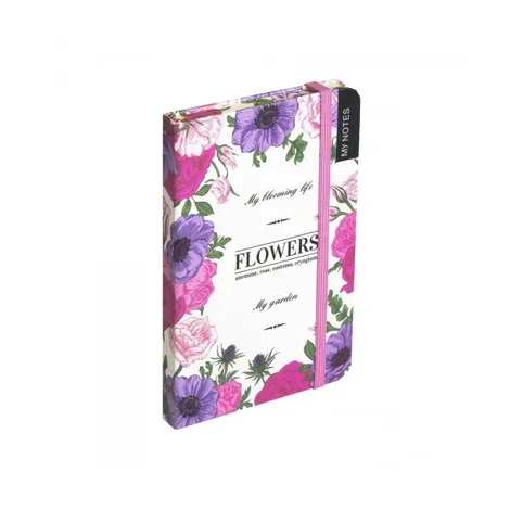 Notes FlowEasy Kwiaty A6/80/70g kratka, Różowy